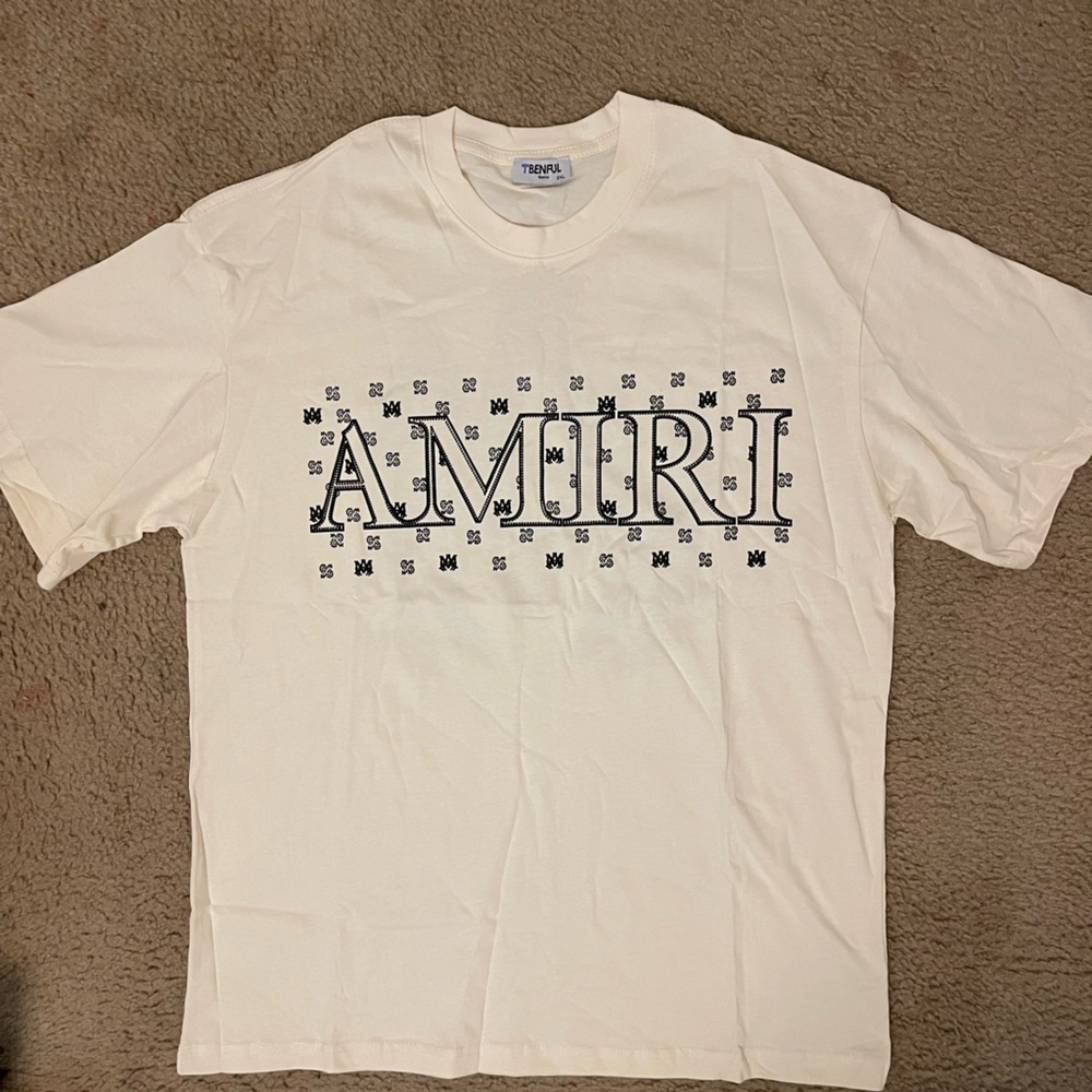 COPY - Tbenful Amiri T shirt men’s size XL cream round neck short sleeve